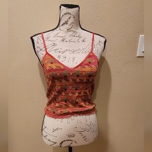 Zara Red and Orange Patterned Camisole Cactus Sunflower